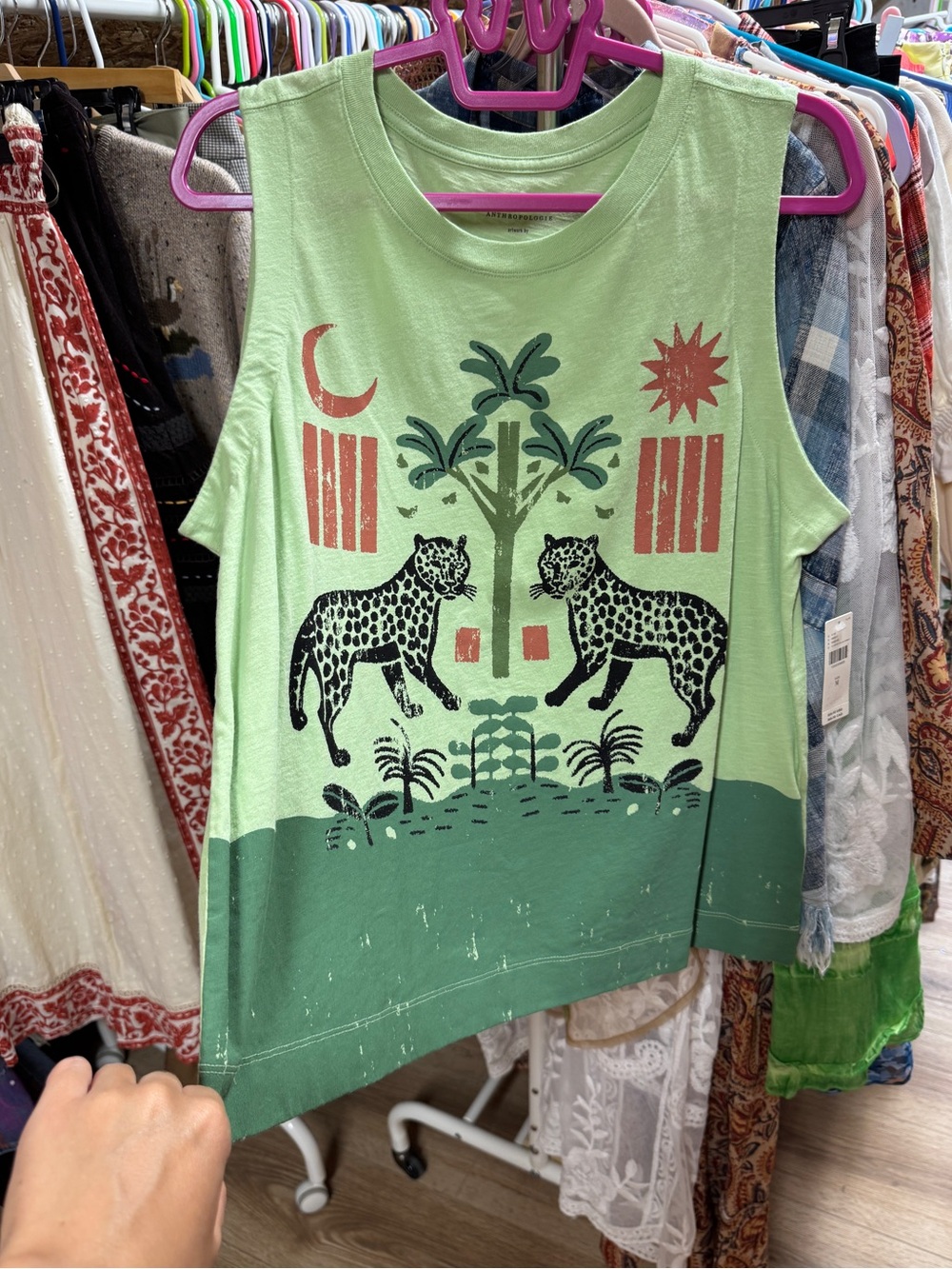 Real Fun, Wow! x Anthropologie Graphic Muscle Tee NWT - Picture 2 of 7